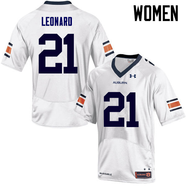 Women Auburn Tigers #21 Traivon Leonard College Football Jerseys Sale-White